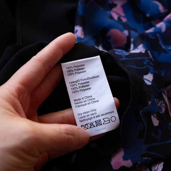 Jason Wu x RTR Navy Floral Ruched Dress - Size 4 - Picture 7 of 7